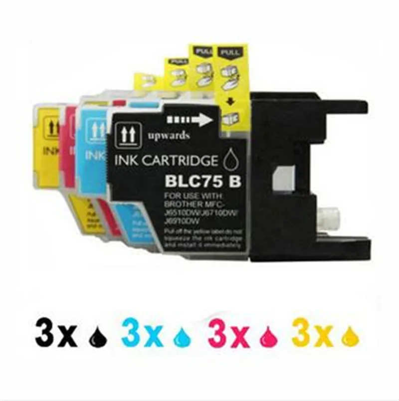 LC1280 LC71 LC73 совместимый для краска для Brother Cartridge MFC-J430W MFC-J825DW MFC-J835DW DCP-J525N DCP-J540N струйный принтер - Цвет: 3BK 3CYM