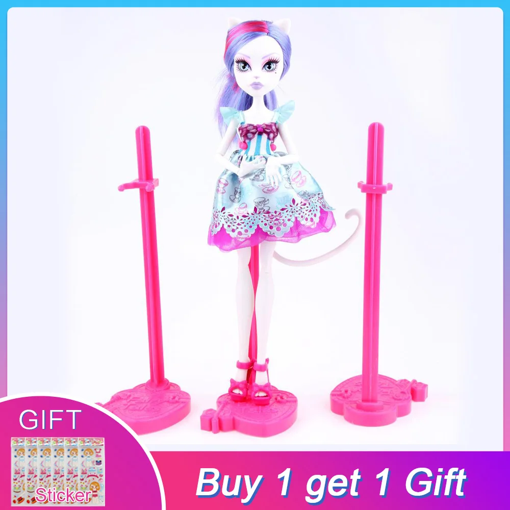 

UCanaan A Lot = 5 pcs Dolls Stand Display Holder Purple Pink Blue For Monster High dolls Ever After High Doll Dolls Accessories
