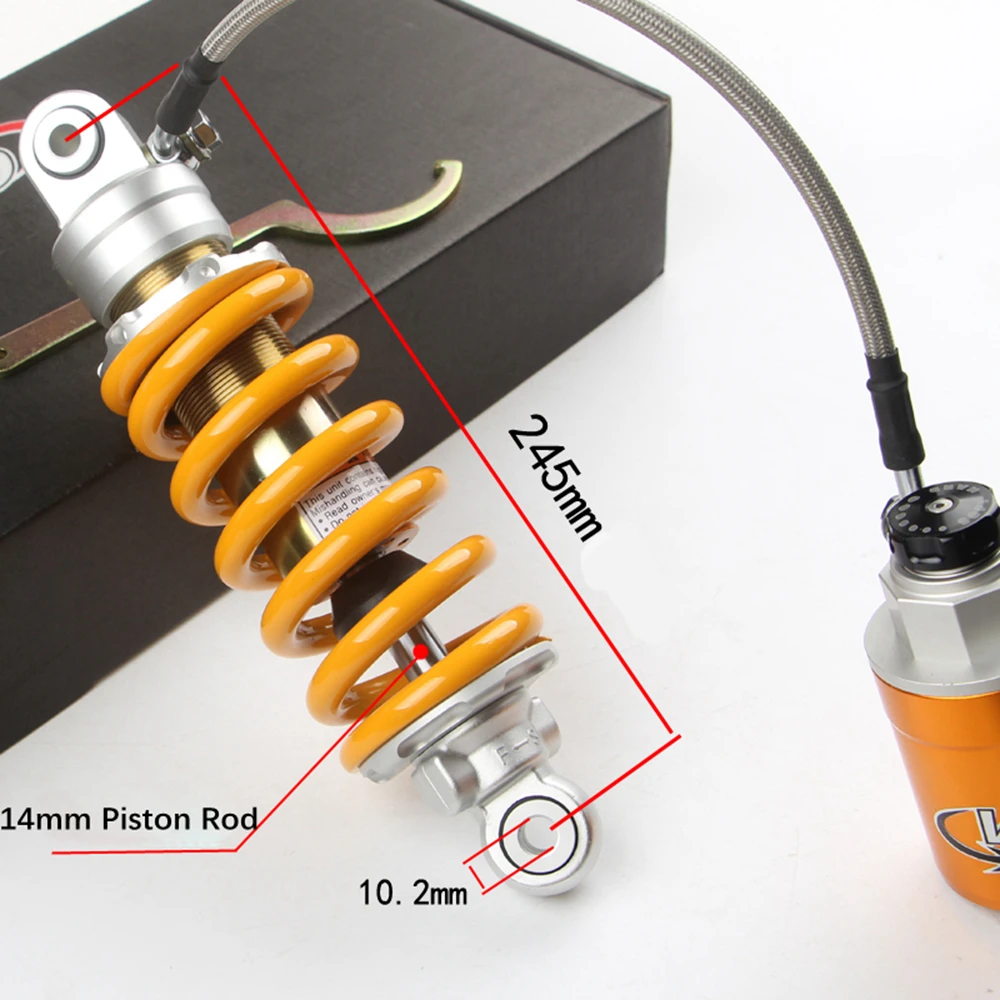 9,6" /245 мм мотоциклетная Регулируемая пружина воздушный азот амортизатор задняя подвеска для Honda Kawasaki Grom MSX125 SF Z125 Pro