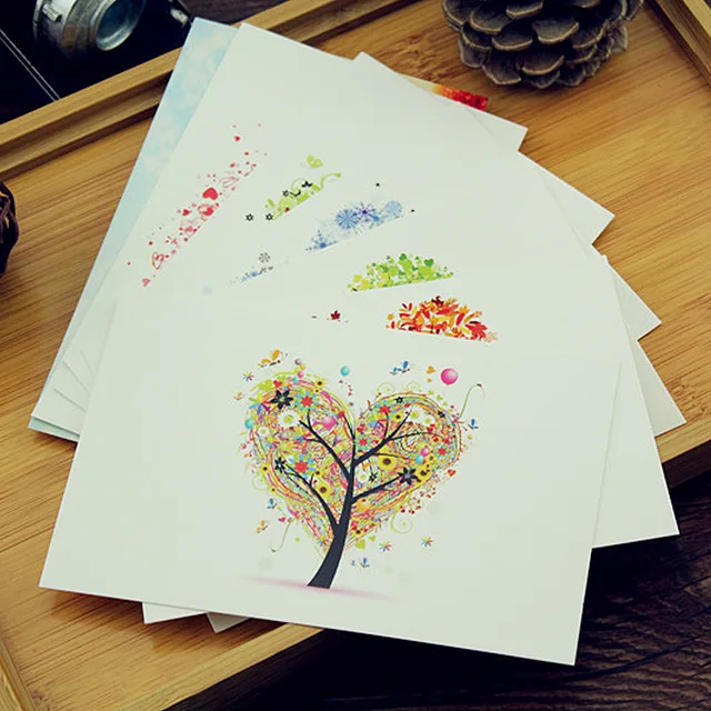 gift envelope love tree pattern multipurpose wood pulp paper