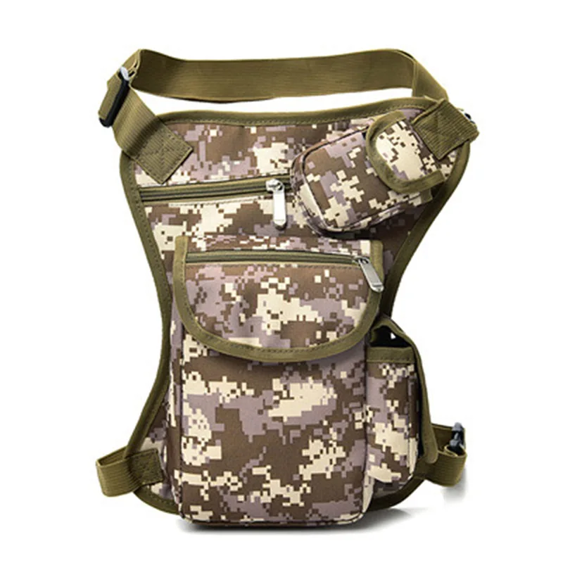 Мужские холщовые поясные сумки, сумка для ног, Мужская поясная сумка для велосипеда и мотоцикла, женский ремень для денег, поясная сумка унисекс, рабочая черная сумка - Цвет: Jungle camouflage