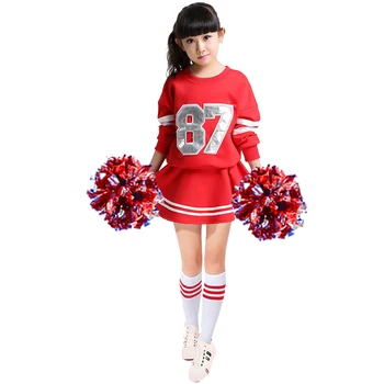 

cheerleader Costume cheerleading suit Children Cheerleaders Dress Group Students Long Sleeve Baby Cheerleading Uniform