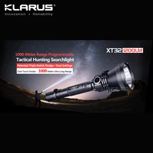 KLARUS XT32 CREE XP-L HI V3 LED 1200 Lumens Flashlight Tactical Hunting Searchlight with 1000-meter Ultra Long-Range