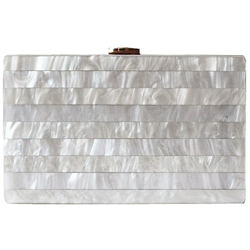 

ABSF Fashion Ladies Evening Bag New Unique Marble Striped Shoulder Bag Elegant Acrylic Portable Casual Clutch