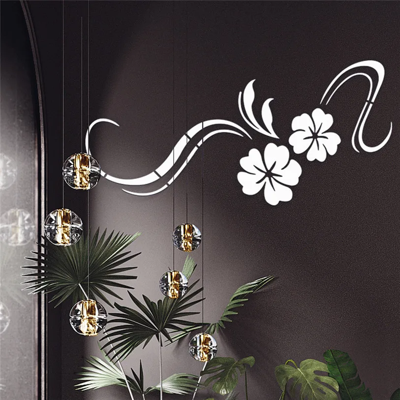 Plant 3D Acrylic Mirror Wall Stickers DIY Art Wall Decor Stickers Home Decor Living Room Mirrored Decorative Sticker 50MC25 (8)