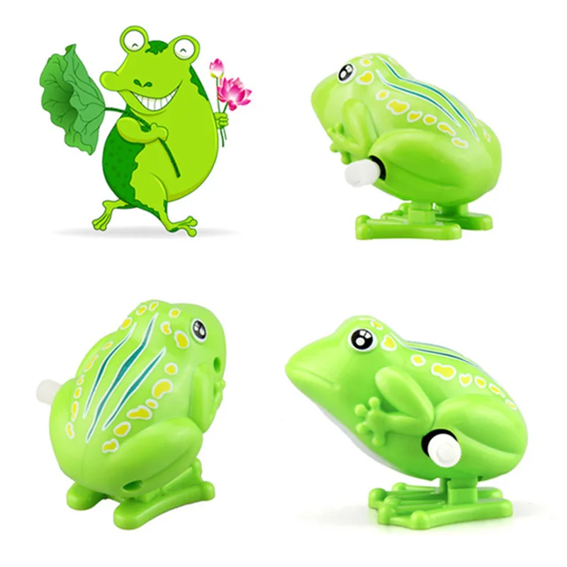 The children wound up with a wind-up toy, a baby frog, a baby frog. Children