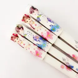 2 шт. Kawaii китайская девушка и цветы гелевая ручка Написание Подписание Pen школьные канцелярские принадлежности Студент Канцелярские Дети