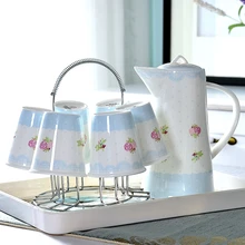 9 шт./компл., костяной фарфор кувшин с кружки, керамические Эспрессо-чашки, винтажный стиль Кофе чайник, аксессуары для украшения дома