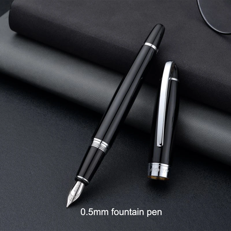 

Baoer 517 Black Fountain Pens High Quality dolma kalem ink pen Calligraphy Pen Stationery Office Business Gift Signature Pen