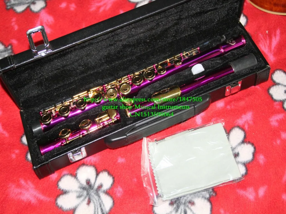 wholesale purple gold key 16 hole Flute with case Musical Instruments Woodwind Flutein Flute
