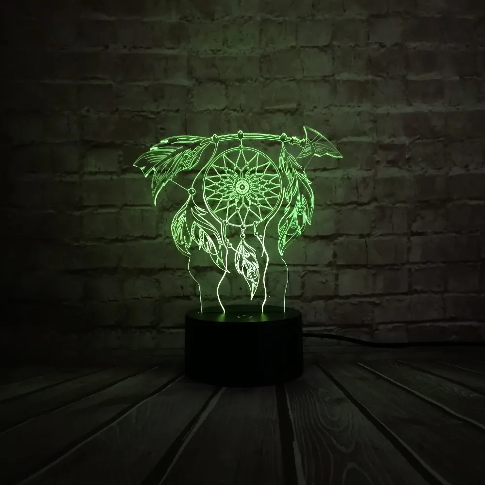 Валентина колокольчиков настольная лампа переключатель Dream Catcher 3D Touch Изменение