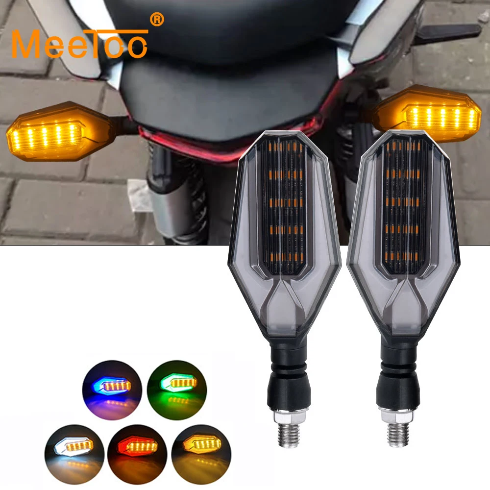 

MeeToo 2PCS LED Motorcycle Turn Signal Lights 12V Super Bright Indicator Moto Clignotant Blinker Daytime Running Light Lamp