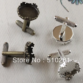 

Free ship!!! wholesale 200pcs Threaded rod brass cufflinks 15mm imperial crown cuff links