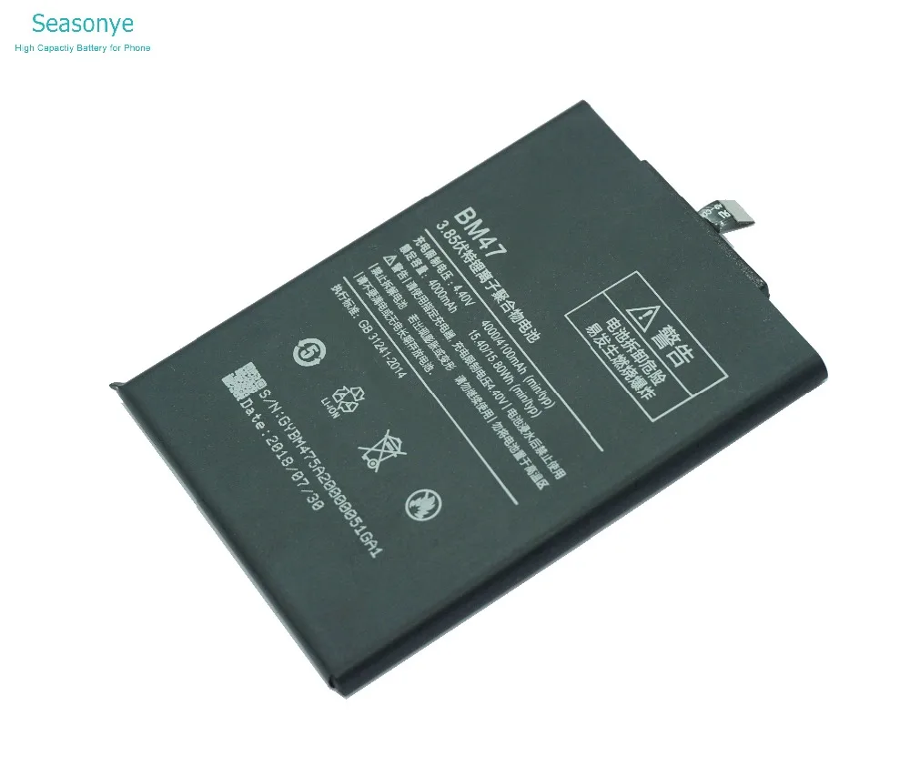 Сменный литий-полимерный аккумулятор для Xiaomi Redmi Hongmi 3 3 S 3 S 4x3X3 Pro, 1X4000 мАч/15.4Wh BM47/BM 47