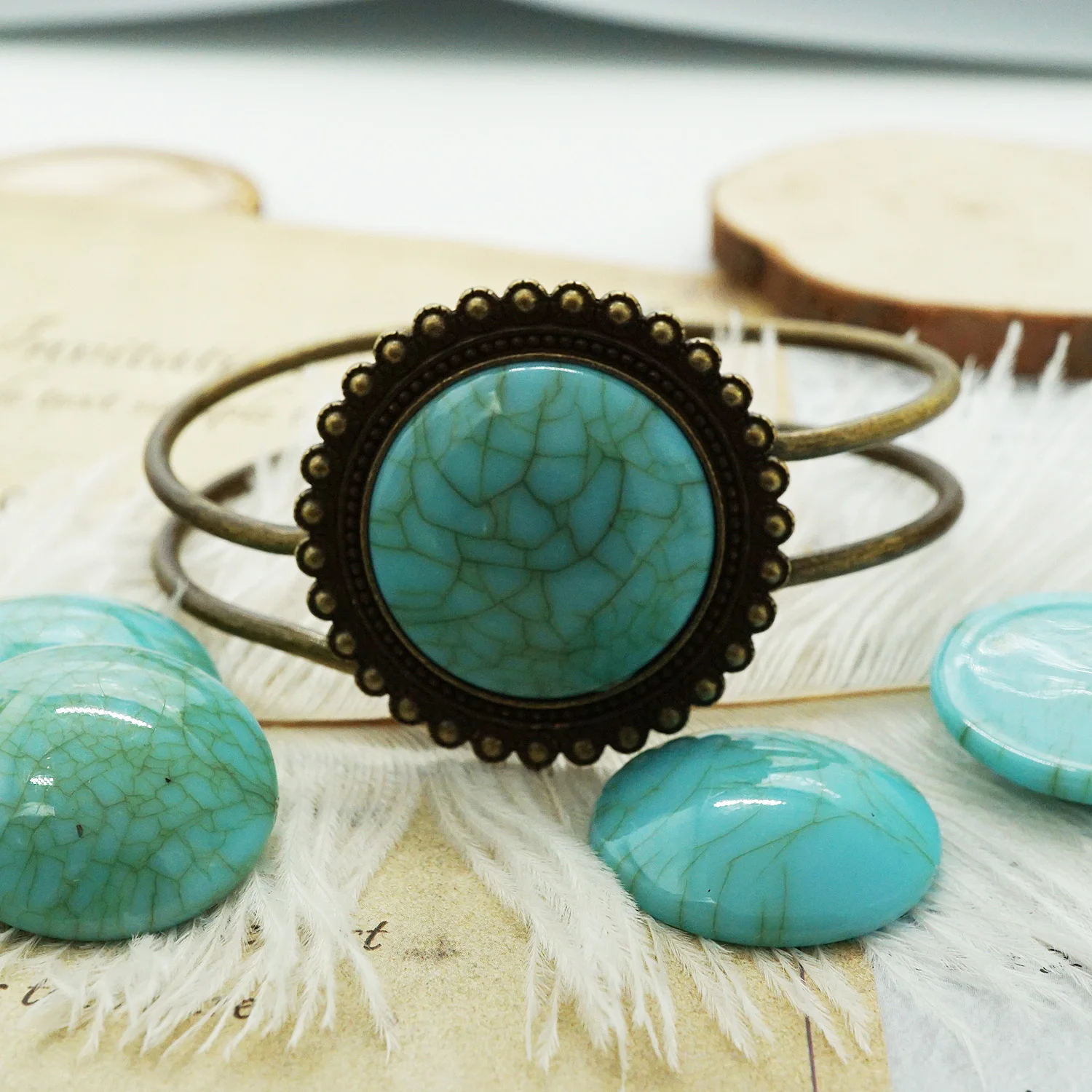 

10PCS/lot Round 25mm Crack Style Flat Back Acryli Cabochons Cameo for Make Pendants Jewelry Bracelet Necklace Women Earring Ring