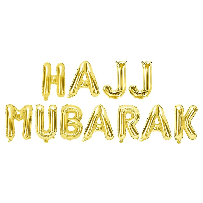 HAJJ MUBARAK воздушные шары с буквами Алфавит Eid Mubarak Рамадан воздушные шары украшения Рамадан Kareem Eid al-Fitr воздушный шар Hajj Mubarak