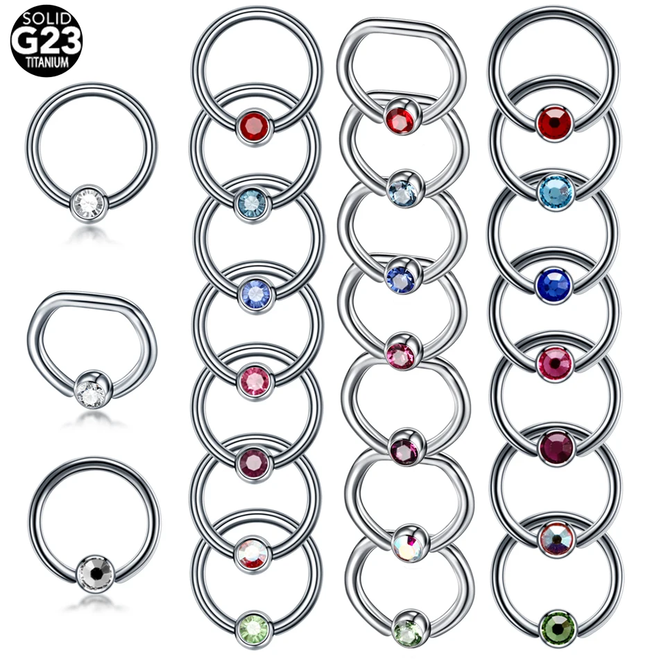 

1PC Titanium Crystal Captive Bead Rings Opal Ball Closure Nipple Lip Eyebrow Nose Piercing Ear Septum Helix BCR Piercing Jewelry