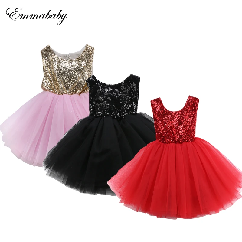 

2019 New Girls Dress Pink Red Black Kids Dresses For Girls Party Dress Bridesmaid Dresses Sleeveless Backless Ball Gown Clothes