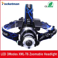 LED Headlight CREE T6 led headlamp zoom 18650 Head lights head lamp 2000lm XML-T6 zoomable lampe frontale LED BIKE light
