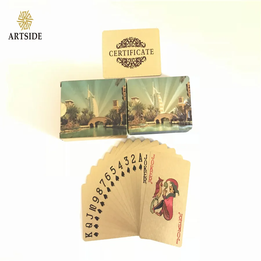 Золотые игральные карты набор евро, доллар сетка Золотой пластиковый покер прочные водонепроницаемые игровые карты - Цвет: Sailing hotel