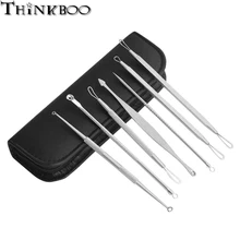 7 шт./компл. очиститель черных точек прыщей иглы Пинцет Набор для удаления гелевого Нержавеющая сталь лица Удаление прыщей, встроенный в транспортное средство Инструмент Уход за кожей лица набор по уходу за кожей