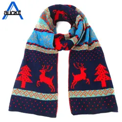 Зимний шарф в богемном стиле с рождественским оленем, двусторонний вязаный шарф, сохраняющий тепло, женский кашемировый шаль, вязаные