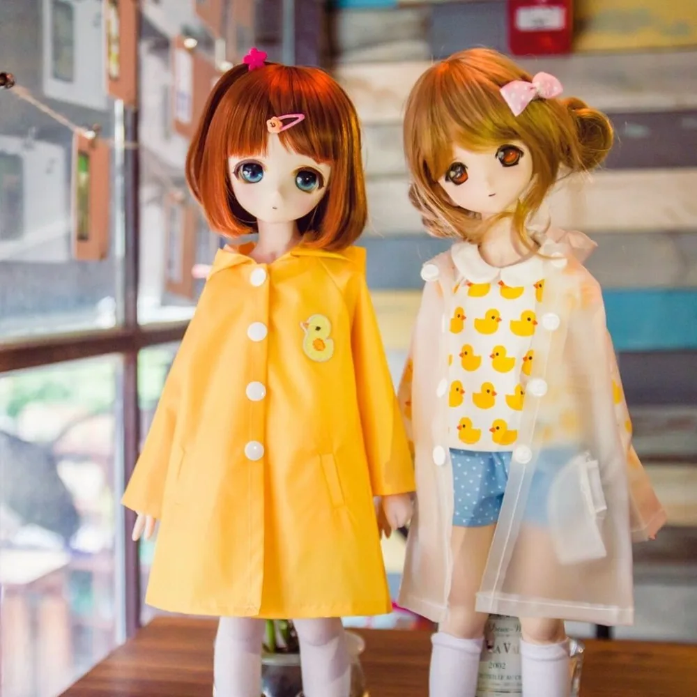

[wamami] Fashion Waterproof Transparent Yellow Raincoat Loose For 1/4 MSD BJD Dollfie