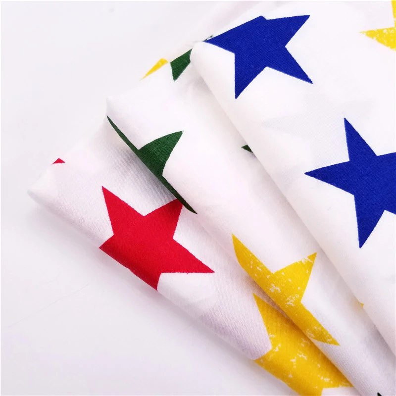 

Various Sizes Star Printing Twill Cotton Patchwork Fabric DIY Quilting Handmade Sewing Material Cloth Crafts For Bedding Textile