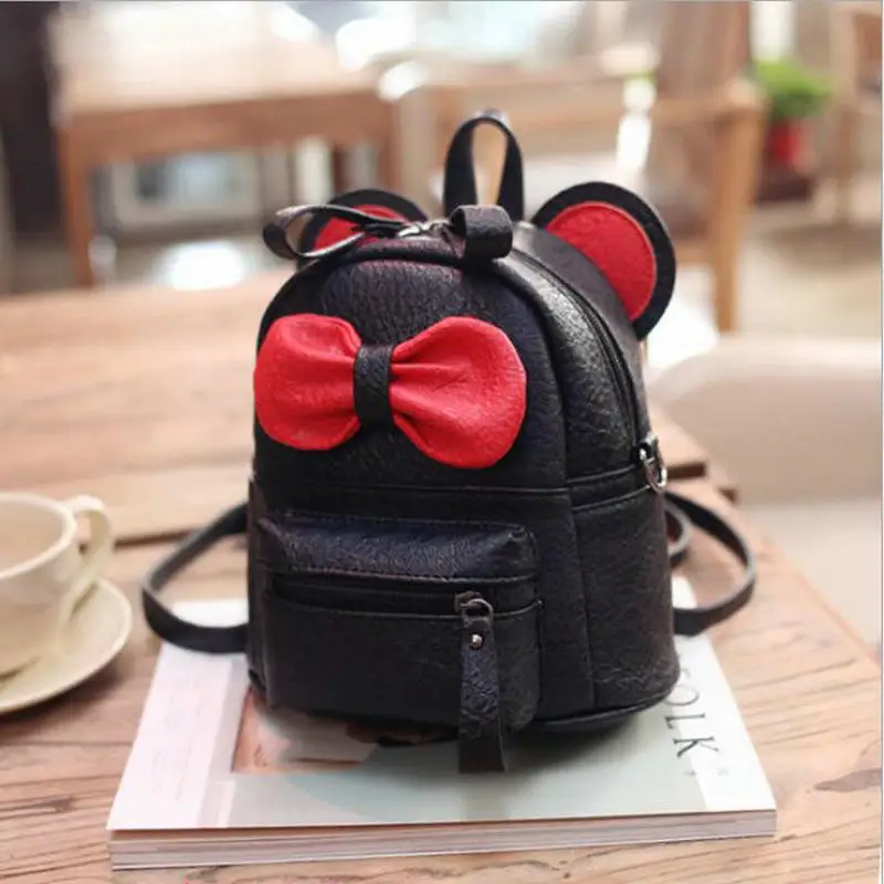 Mini Women Backpack Lady Cute Pu Leather School Backpack Fresh Bow ...