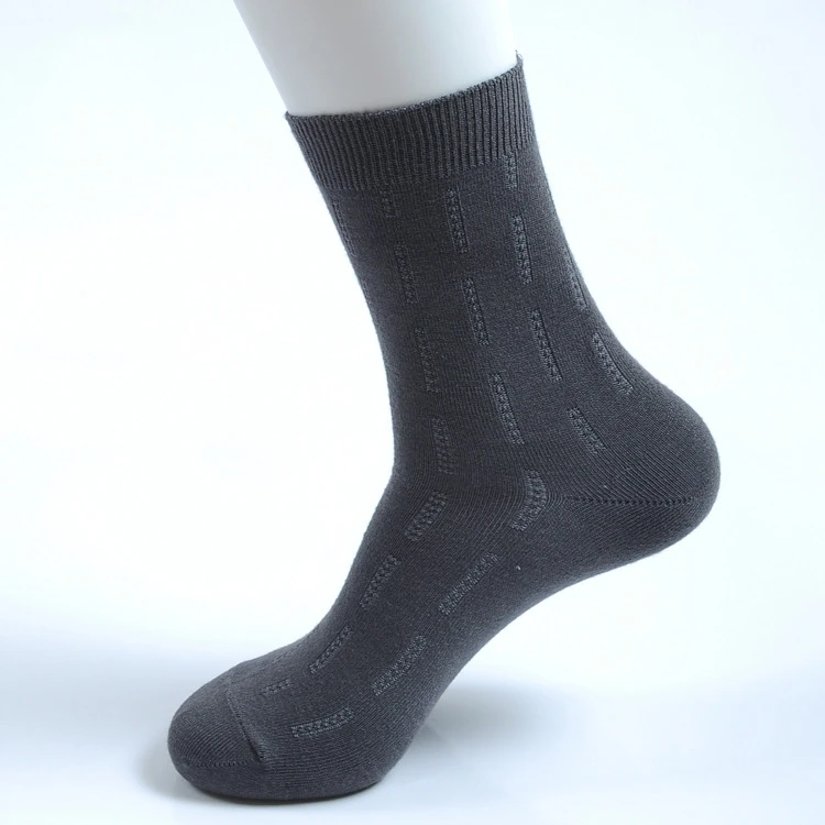 Bamboo Fiber Stockings Square Lattice Section Men Socks Section Double Needle