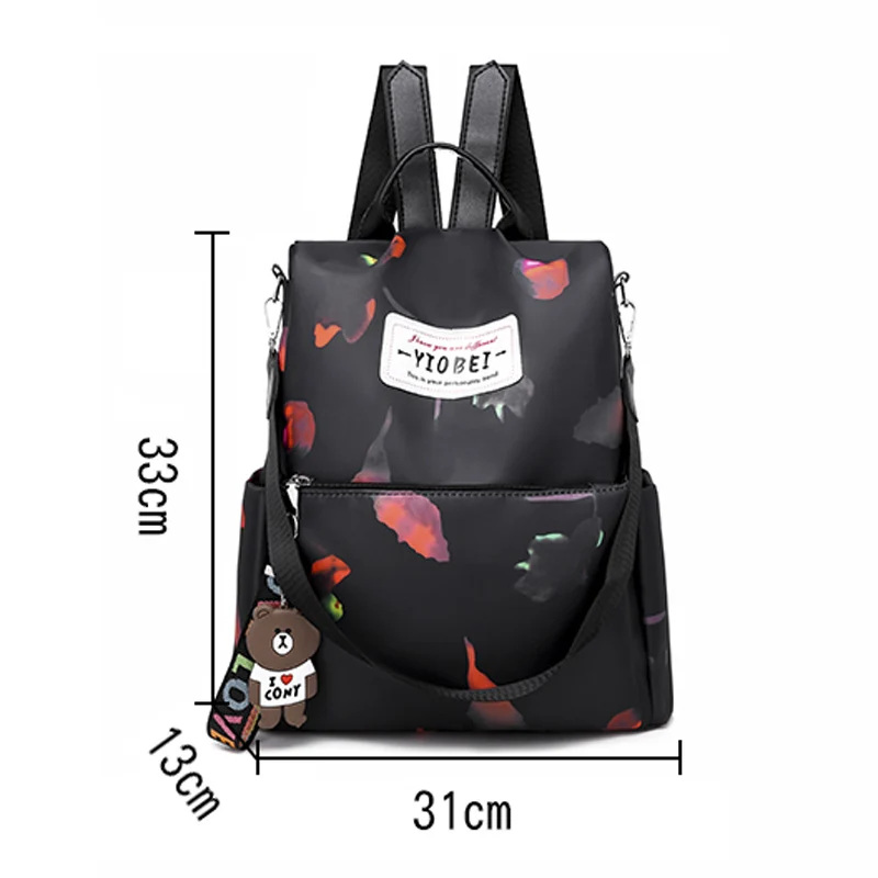Женский рюкзак Mochila, дизайнерские рюкзаки, женские высококачественные Текстильные сумки Оксфорд, дорожная сумка для студентов с подвеской в виде медведя