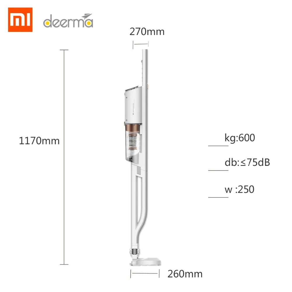 Xiaomi Deerma DX800S мини бытовой вертикальный ручной пылесос для переноски через плечо