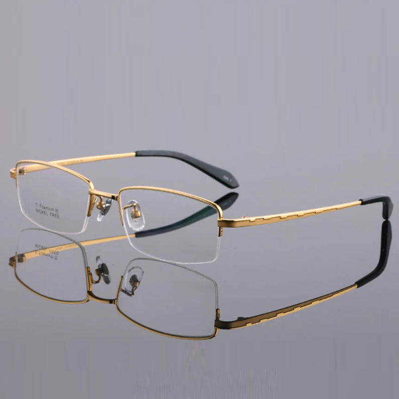 Оправы для очков Для мужчин очки ботаника чистый Титан компьютер рецептурная оптика для мужские очки с прозрачными линзами, очки с оправой RS415 - Цвет оправы: RS415 C2 Gold