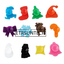 100 наборы для ухода за кожей 12 шт./компл. Рождество серии чашки распознаватель вечерние партии посвященный силиконовый бокал маркер этикетвечерние Ки бар ин