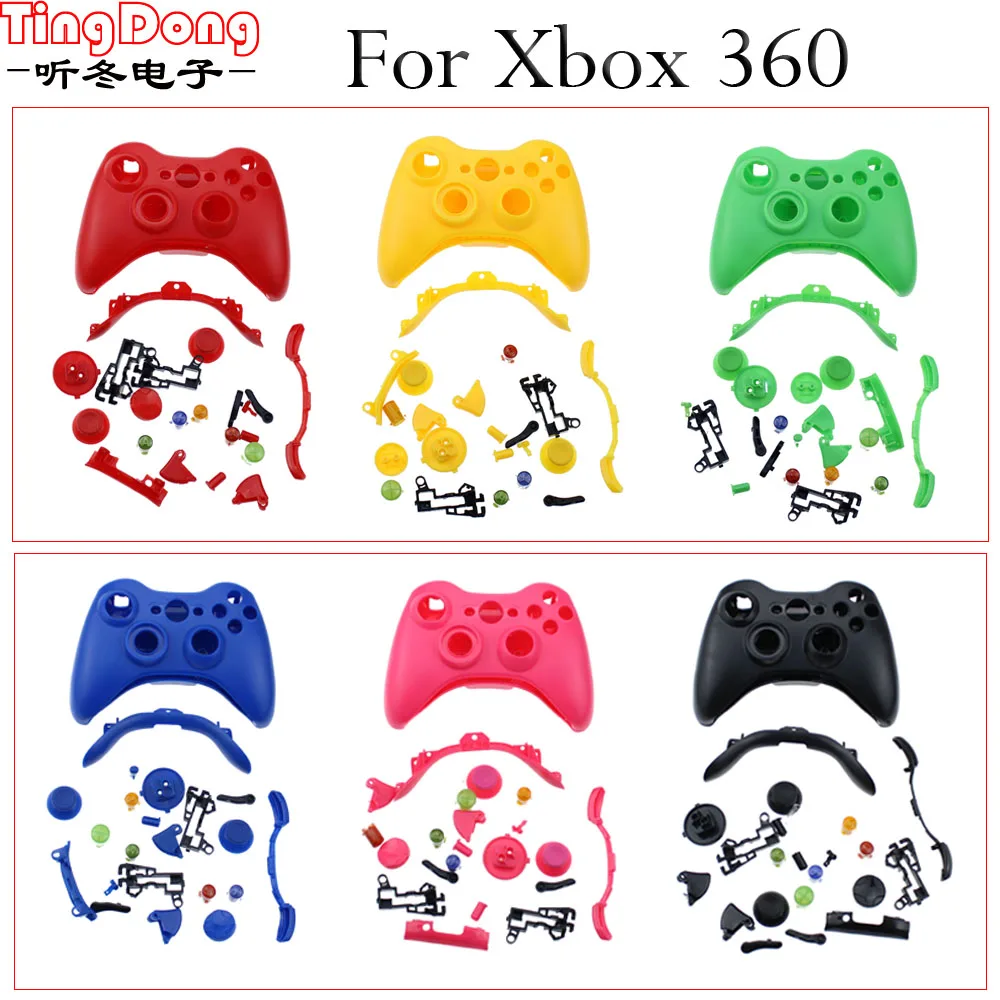 

TingDong ABS Matte Full Housing Shell Case Button Kits for XBOX 360 Wireless Controller Replacement repair Parts