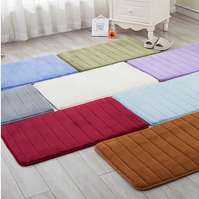 

New 40*60cm Bath Mat Bathroom Carpet Water Absorption Rug Shaggy Memory Foam Bathroom Mat Kitchen Floor Tapis Salle De Bain