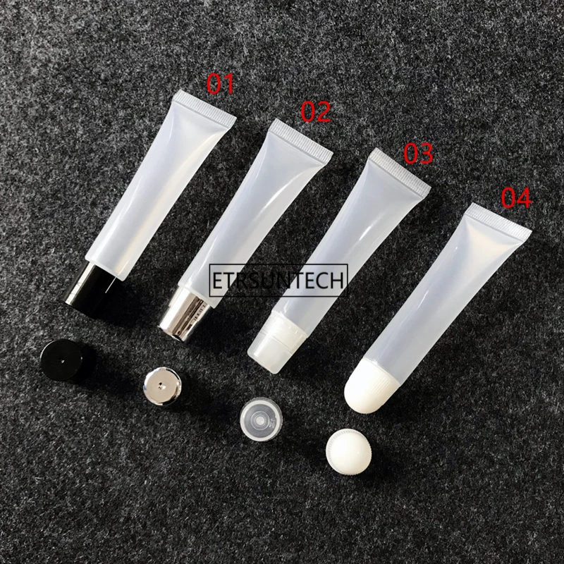 

50pcs 8g 15g Empty Lipstick Tube,Lip Balm Soft Hose,Makeup Squeeze Sub-bottling,Clear Plastic Lip Gloss Container F606