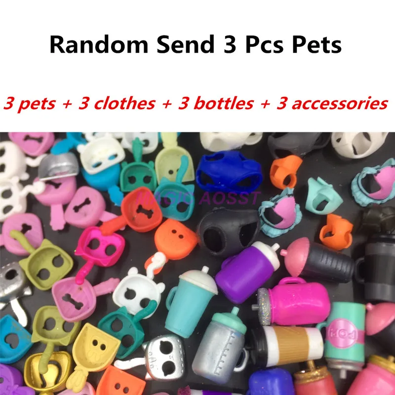 

3 Pcs send different original lool pet dolls