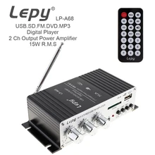Power Amplifier LP-A68 15W x 2 2CH HI-FI Digital Audio Player Car Amplifier FM Radio Stereo Player SD USB MP3 DVD Input for Car nktech lp 2051 digital audio amplifier hi end bass hi fi stereo audio home car class t 2ch tri path player 50w x 2 rms amplifier