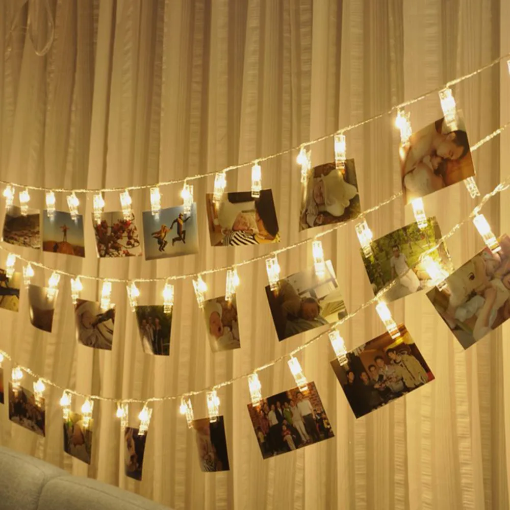 

Wedding Decoration Photo Clip Led String light Personalized Starry Photo Holder String Light Birthday Party Christmas Decor
