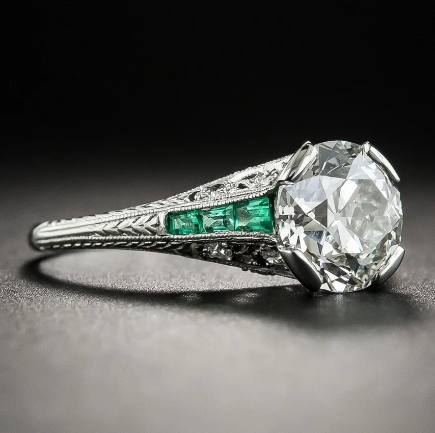 3ct создан зеленый шпинель циркония кольца настоящее 925 пробы серебро модный бренд ювелирные украшения для женщин мужские кольца