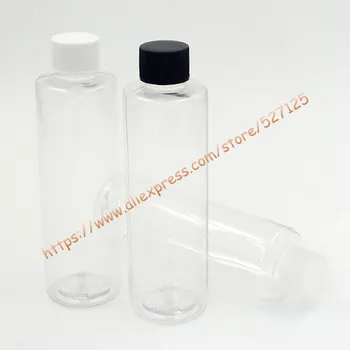 

200ml clear/transparent PET bottle with clear/white/black PP lid,essential oil/liquid/moisturizer/facial water container