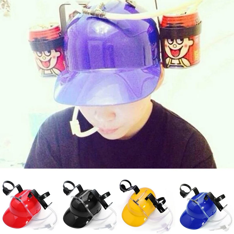 1Piece Beer Can Holder Straw Helmet Drinking Hat Cool For Party holiday