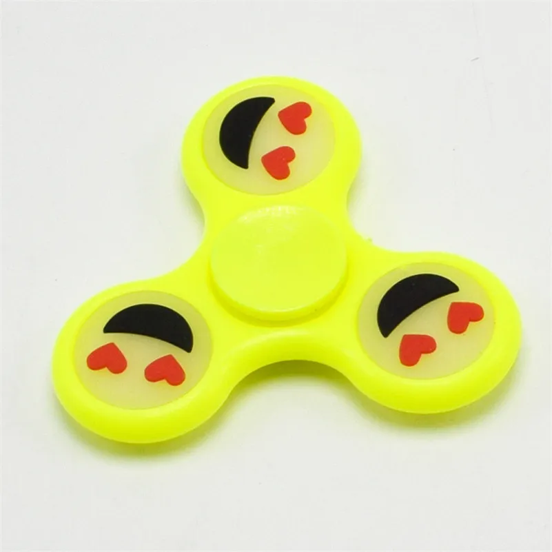 Fluorescent Smile Emoji EDC Fidget Spinners Plastic Hand Spinner Finger Glow in the Dark Toy For Autism ADHD Kids | Игрушки и хобби