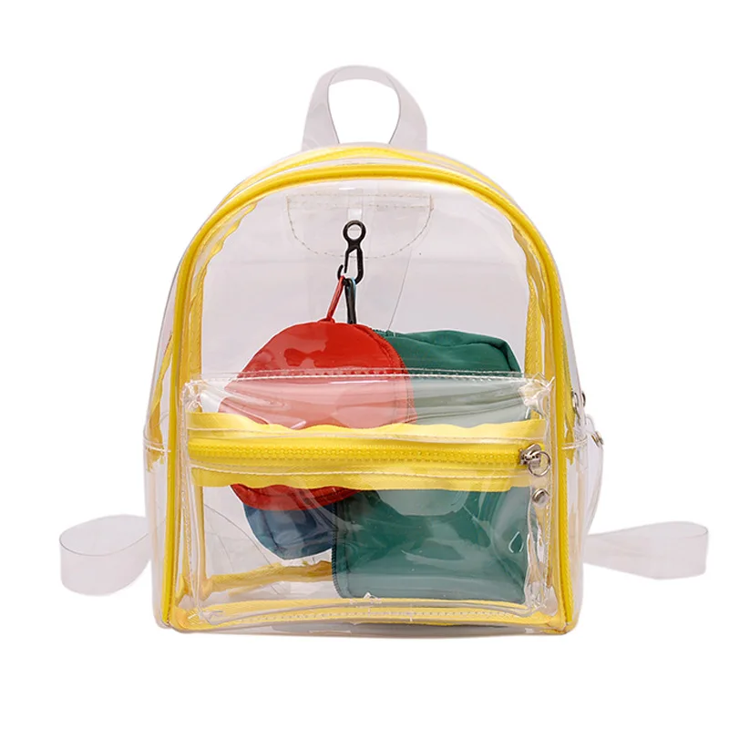 

Transparent Backpacks for Women 2019 New Waterproof Back Pack Ladies Mini Travel PVC Shoulder Bags Kids Summer Beach Bag mochila
