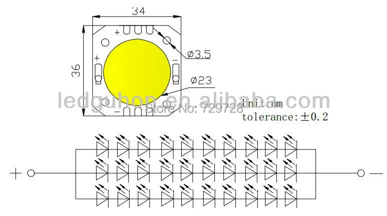 30 watts white high power led COB modules 2016 hot sell for flood lighting