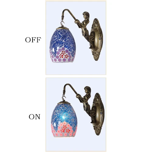 Марокканская мозаичная настенная лампа, креативный витражный светильник ручной работы E27, настенный светильник для прикроватной тумбы, кухни, коридора, балкона, интерьерный светильник ing - Цвет абажура: 1