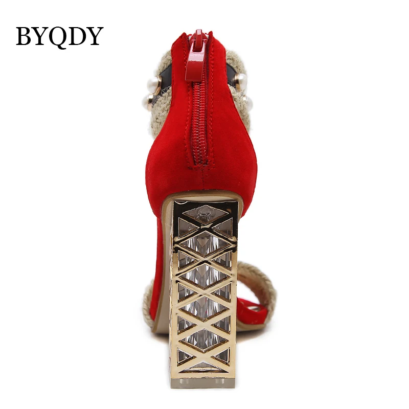 BYQDY/Женская обувь на квадратном каблуке женские летние босоножки молнии с