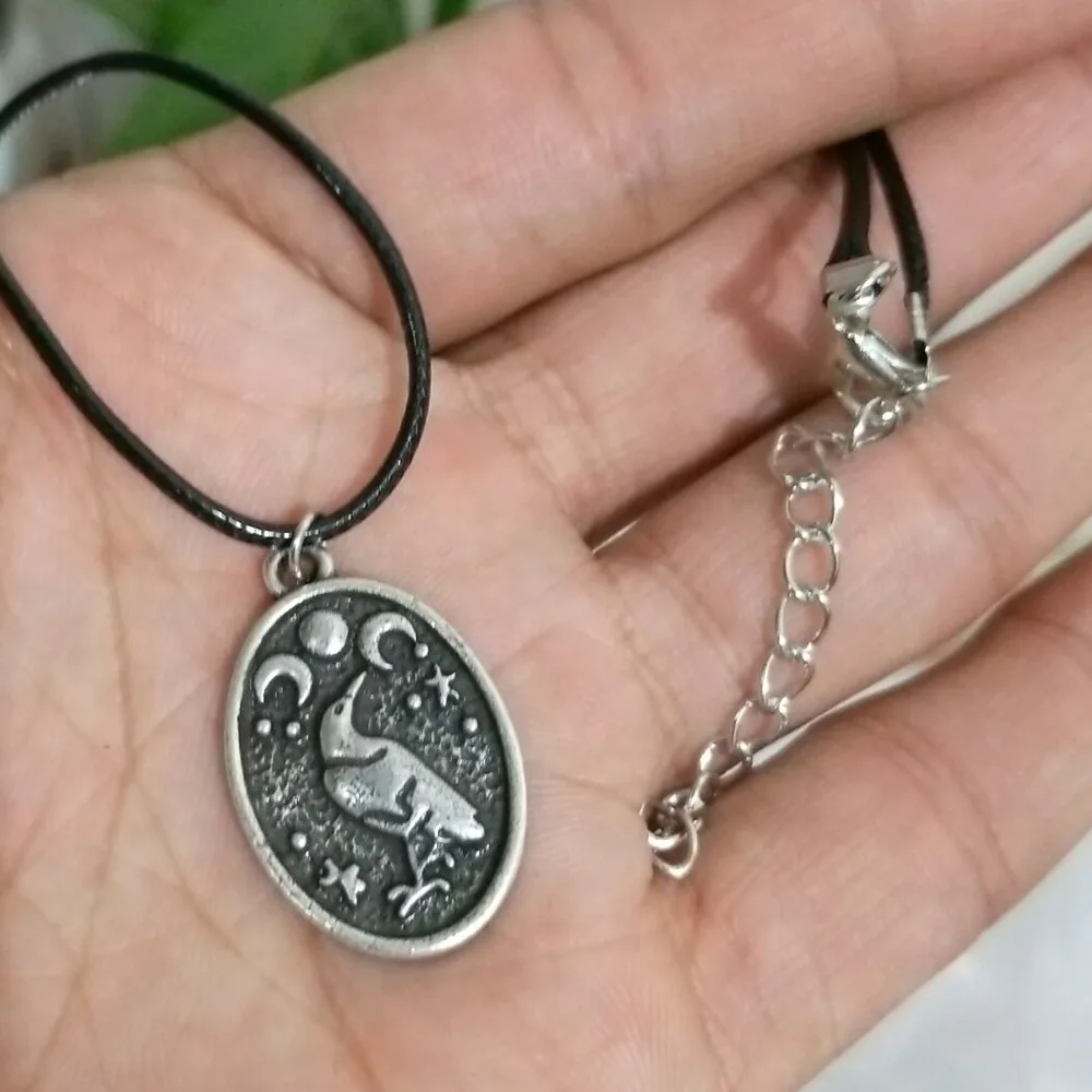 Viking Odin Raven Triple Moon Goddess Star Witchcraft Amulet Talismanes Necklace