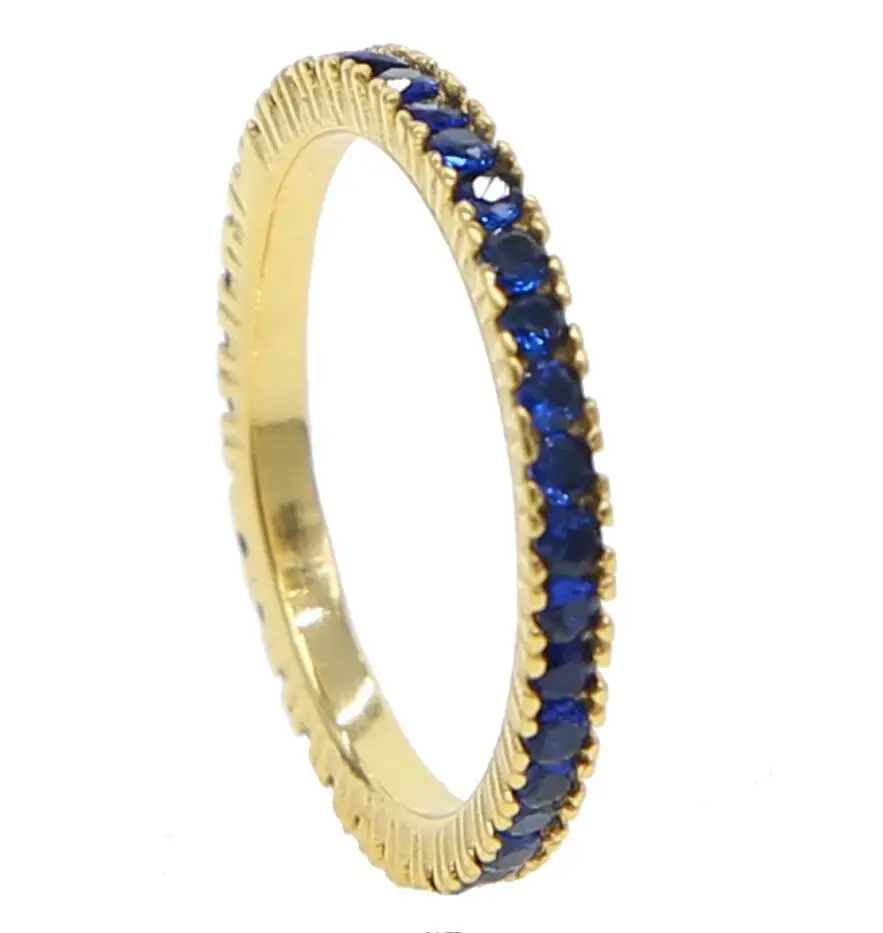 Кольцо из стерлингового серебра 925 пробы, цвет cz, вечность, обручальное кольцо, кольца для женщин, модное кольцо на палец, ювелирные изделия - Цвет основного камня: Синий